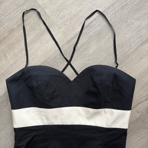 Helen Wang Slip Mini Dress Elegant Black Cocktail Spaghetti Straps 6 Bodycon - Picture 2 of 7